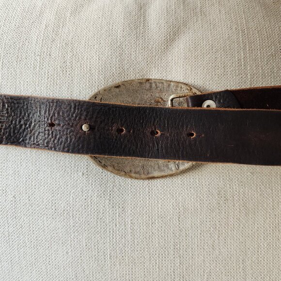 🇨🇦 Vintage BRAVE Dark Brown Leather Belt – Made in Canada & Italy - Picture 8 of 9
